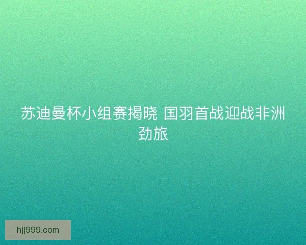 苏迪曼杯小组赛揭晓 国羽首战迎战非洲劲旅